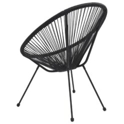 VidaXL - Maanstoelen - Zwart - Rattan - 2 Stuks -Beliani Winkel fb3e7981086944688321c2df96649b64