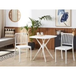 Beliani Tuintafel SERSALE - Wit Synthetisch Materiaal -Beliani Winkel fb516ea8cf294eacb284d35529171318 1