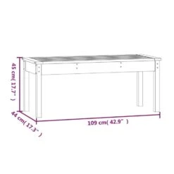 VidaXL - Tuinbank - Grijs - Massief Grenenhout - 109x44x45 Cm -Beliani Winkel fb906f42e8ef48bcb3712124c0bd4494