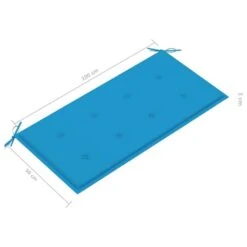 VidaXL - Bank Batavia Met Blauw Kussen - Teakhout - 112x55x94 Cm -Beliani Winkel fc5438d60db841d89271614b5856864d