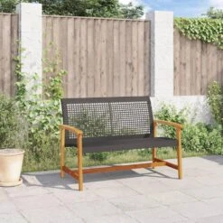VidaXL - Tuinbank - Zwart - Poly Rattan En Acaciahout - 112 Cm 11 VidaXL - Tuinbank - Zwart - Poly Rattan En Acaciahout - 112 Cm -Beliani Winkel fc7abfc4028847409845fd24bb3f9904