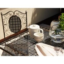 Beliani Inklapbare Tafel BORMIO - Zwart Ijzer 7 Beliani Inklapbare Tafel BORMIO - Zwart Ijzer -Beliani Winkel fe22196e580543d5bf6d5095d9aea637