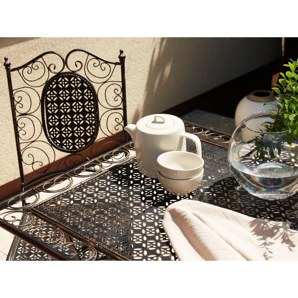 Beliani Inklapbare Tafel BORMIO - Zwart Ijzer 4 Beliani Inklapbare Tafel BORMIO - Zwart Ijzer - Afbeelding 4