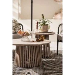 Bijzettafel Saône - Acacia/greywash - 45xØ50 Cm 9 Bijzettafel Saône - Acacia/greywash - 45xØ50 Cm -Beliani Winkel sf 50153059 1011