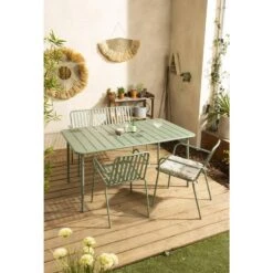 Tuintafel Vence - Metaal Lichtgroen - 72x150x90 Cm -Beliani Winkel sf 50155185 01