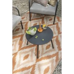 Bijzettafel Montreal - Antraciet/metaal - Ø50 Cm -Beliani Winkel sf 50155212 1011