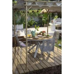 Tuintafel Perpignan - Zand - 76xØ120 Cm -Beliani Winkel sf 50156101 03