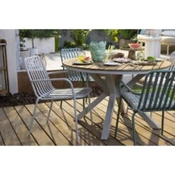 Tuintafel Perpignan - Zand - 76xØ120 Cm -Beliani Winkel sf 50156101 05