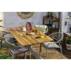 Tuintafel Perpignan - Zand/metaal - 75x160x90 Cm 17 Tuintafel Perpignan - Zand/metaal - 75x160x90 Cm -Beliani Winkel sf 50156105 03