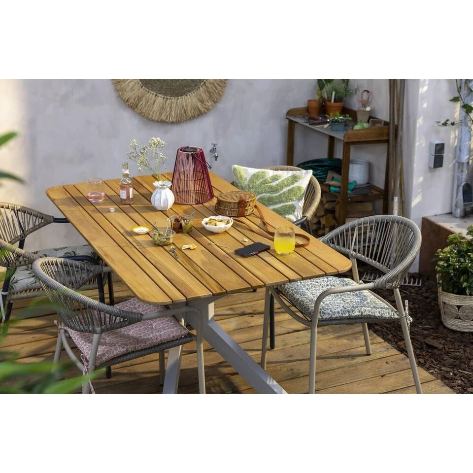 Tuintafel Perpignan - Zand/metaal - 75x160x90 Cm 6 Tuintafel Perpignan - Zand/metaal - 75x160x90 Cm - Afbeelding 6