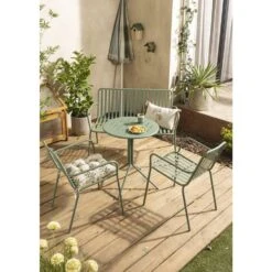 Tuinbank Vence - Metaal Lichtgroen - 81x114x62 Cm -Beliani Winkel sf 50205024